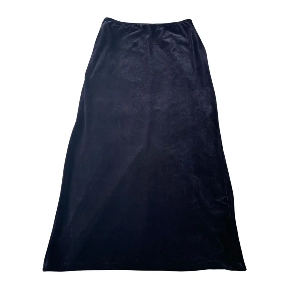 My Michelle Womens Black Maxi Velvet Grunge Whimsigoth Witchy Skirt L USA Party